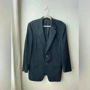 SAKS FIFTH AVE Blazer Men’s 41 Long, Blue wool cashmere blend two button style